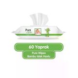 Pure Wipes 60x3 180 Yaprak Organik Bambu Islak Havlu Mendil