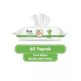 Pure Wipes 60x9 Adet 540 Yaprak Organik Bambu Islak Havlu