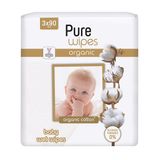 Pure Wipes Organik Pamuklu Bebek Islak Mendil 3x90 Adet