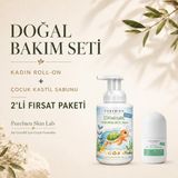 PUREBIEN SKIN LAB 2 Li Set %100 Doğal Çocuk Köpük Kastil Sabunu ve Doğal Roll On Deodorant KADIN–beyazlatıcı Etki, Ter Kokusu Önleyici, Alkolsüz, Vegan, Leke Bırakmaz
