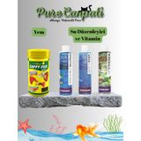 PureCanpati Akvaryum Su Düzenleyici ve Vitamin Seti + Balık Yemi)