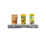 PureCanpati Gammarus Kaplumbağa Yemi, Çöpçü Yem, Sarımsaklı Yem Seti - Su Kaplumbağaları ve Akvaryum Balıkları İçin - Spirulina ve Sarımsak - 10 gr Gammarus, 100 ml Granulat, 250 ml Wafers Chips