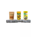 PureCanpati Gammarus Kaplumbağa Yemi, Çöpçü Yem, Sarımsaklı Yem Seti - Su Kaplumbağaları ve Akvaryum Balıkları İçin - Spirulina ve Sarımsak - 10 gr Gammarus, 100 ml Granulat, 250 ml Wafers Chips