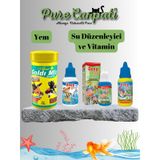PureCanpati Japon Balığı Yemi,Su Düzenleyici Ve Vitamin Seti