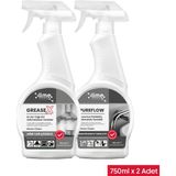 Pureflow Armatür Banyo Temizleyici Kireç Sökücü Ve greasex Güçlü Yağ Çözücü Sprey 2'li Paket Avantajlı Paket - 15 cm