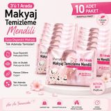 PUREGLEAM Makyaj Temizleme Mendili 10 Tekli Paket – Seyahat Tatil Okul Yolculuk İçin Pratik Büyük Boy 17x25 Cm