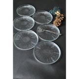 Purelegant 6 Parça Desenli Cam Mini Tatlı/kek/pasta Tabağı Seti 16CM