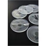 Purelegant Vargas Cam Tatlı-Pasta-Kek Tabağı 6 Parça-16 Cm