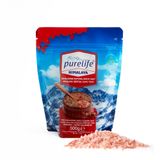 Purelife Himalaya Tuzu Pembe Granül 500gr | Doğal Kristal Kaya Tuzu | Gurme | Rafine Edilmemiş Mineralli Doğal Tuz | Recyclable & Zip’li Ambalaj