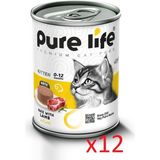 Purelife Pure Lıfe Yavru Kedi Kuzu Etli Yaş Püre Mama 400 gr X12 Adet - 12adet