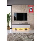 Pureline Tech Led Işıklı Tv Ünitesi 180 Cm - Modern Tv Sehpası - Beyaz