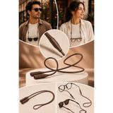 Pureloop Konfor Modeli Yeni Nesil Silikon Gözlük Askısı Kaydırmaz & Esnek Numaralı Güneş Okuma Gözlükleri İçin Tutucu Lastiği 55 Cm Uzunluk Spor ve Günlük Kullanım Unisex Gözlük İpi Boyun Askısı - Kahverengi