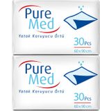 PureMed 60x90cm 60 Adet Tekstil Yüzeyli Hasta Altı Bezi Serme Yatak Koruyucu