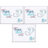PureMed Bel Bantlı Tekstil Yüzey Large 90 Adet Hasta Bezi
