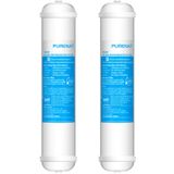 PURENAT Buzdolabı ve Buz Makinesi için Inline Su Filtresi (2 Paket), 1/4 "Push Connect Post Karbon Filtre Değiştirme Ters Osmoz Su Sistemi için