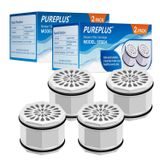 PUREPLUS WHR-140 Duş Başlığı Su Filtresi, Culligan WHR-140, WSH-C125, HSH-C135, ISH-100 Duş Suyu Filtre Üniteleri için Değiştirme, Gelişmiş KDF Filtrasyon Malzemesi (4'lü Paket)