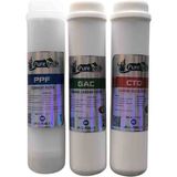 Puretech Su Arıtma filtresi 3 adet orijinal coconut hindistan cevizli filtre inline filtre - Beyaz