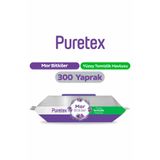 puretex Puretex Yüzey Temizlik Havlusu Mor Bitkiler 3x100 (300 Yaprak)