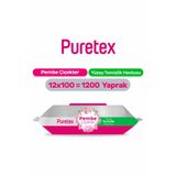 puretex Puretex Yüzey Temizlik Havlusu Pembe Çiçekler 12x100 (1200 Yaprak)