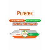 puretex Puretex Yüzey Temizlik Havlusu Turuncu Meyveler 3x100 (300 Yaprak)