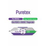 Puretex Yüzey Temizlik Havlusu Mor Bitkiler 6x100 (600 Yaprak)