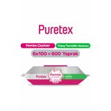 Puretex Yüzey Temizlik Havlusu Pembe Çiçekler 6x100 (600 Yaprak)