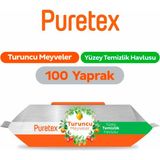 Puretex Yüzey Temizlik Havlusu Turuncu Meyveler 100 Yaprak