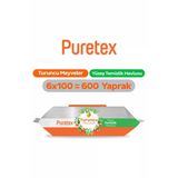 Puretex Yüzey Temizlik Havlusu Turuncu Meyveler 6x100 (600 Yaprak)