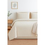 PureText | Purelight | Boho Yıkamalı İplik Boya Pamuklu Çift Kişilik Nevresim Takımı | 200x220cm | Kahverengi