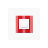 PureText WavyHaus | Hikari Geo El Yapımı Priz ve Anahtar Çerçevesi | 14x14cm | Kırmızı-Pembe