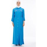 PUREVA Taşlı Spor Pardesü - Mavi - XL - 2XL