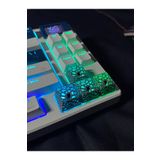 PUREYSMA CyberHive Serisi – 4’lü Gri Delikli Keycap Seti | Cherry MX Uyumlu, RGB Işık Geçirgen