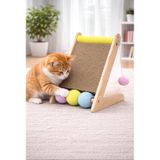 Pureza Ahşap Gövde Kedi Tırmalama Tahtası| Oyun ve Tırmalama Platformu| Kedi Oyuncağı| Halat Sarımlı Toplu Oyun Alanı