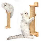 Purife Kediler ve Yavru Kedi Yavruları için Duvara Monte Kedi Tırmalama Mesajları - Jüt Halat Scratcher ile Kapalı Kedi Etkinlik Ağacı, Masif Ahşap Kedi Duvar Mobilyaları