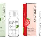 PURIFLOSS Premium Genişleyen Dokuma Diş İpi - Canlandırıcı Nane ve Tatlı Çilek Duo - Diş Hekimi Önerilir - Vegan ve Zulüm İçermez
