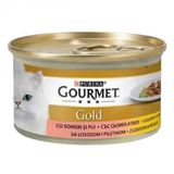 Purina 24x85 gr Gourmet Gold Parça Etli Soslu Somon Tavuk Etli Kedi Konserversi