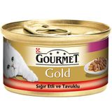 Purina 24x85 gr Gourmet Gold Soslu Sığır Etli Tavuklu Kedi Konservesi