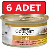 Purina 6x85 gr Gourmet Gold Somonlu Tavuklu Kedi Konservesi