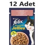 Purina Felix Sensation Somonlu ve Karidesli Pouch 12 x 85 gr Yetişkin Kedi Maması