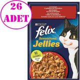 Purina Felix Sığır Eti ve Domates Soslu Yaş Kedi Maması 85 gr 26 Ad - Karışık