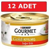 Purina Gourmet Gold Kıyılmış Sığır Etli Kedi Konservesi 85 gr Süper Premium 12 Yaş İçin Lezzetli Mama