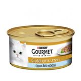 Purina Gourmet Gold Parça Etli Okyanus Balığı ve Ispanaklı 85 gr Kedi Konservesi