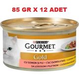 Purina Gourmet Parça Etli Soslu Somon Tavuk 85 gr x 12