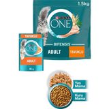 PURINA ONE Adult Tavuklu Tam Tahıllı Yetişkin Kedi Maması 1.5kg + Tavuklu Yaş Kedi Maması 85g