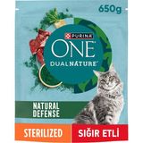 Purina One Dual Nature Sığır Etli Kısırlaştırılmış Kedi Maması 650 G (3'li Paket) - Sığır Eti