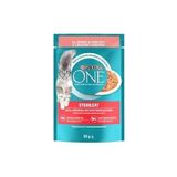 PURINA ONE Kısırlaştırılmış Kediler İçin sos icerisinde SOMONLU ve HAVUCLU mini filetolar Yaş Kedi Maması 85 Gram, 48 Adet