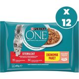 Purina One Kısırlaştırılmış Somonlu & Havuçlu 4X85 gr 12'li Kedi Yaş Maması - Somon Balığı