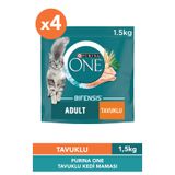 Purina One Kuru Kedi Maması Tavuklu Yetişkin Kediler 1,5 KgX4