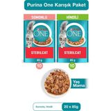 Purına One Pouch Karışık Kedi Yaş Mama 85 gr - Kısır Somon & Hind