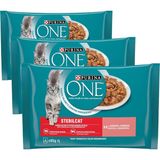 PURINA ONE Somonlu Kısırlaştırılmış Kediler İçin Yaş Kedi Maması 85 Gram, 4 Adet (3 paketi)